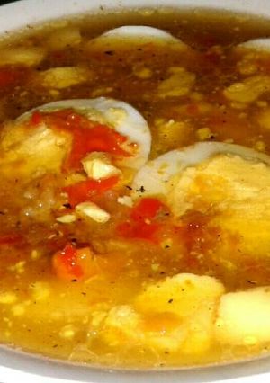 Foto resep Sup telur pedas