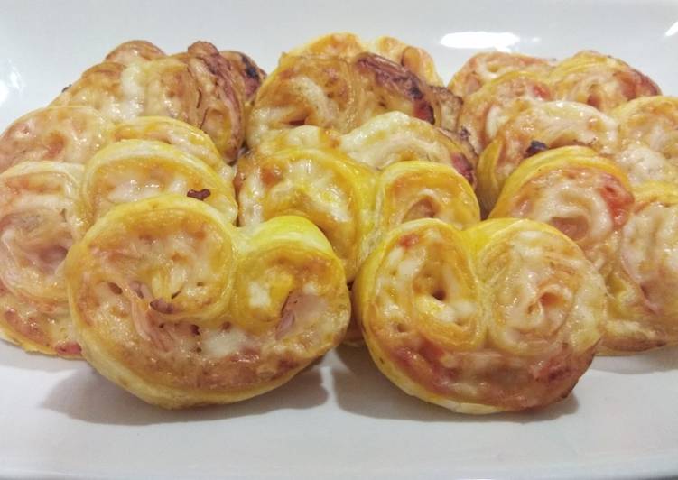 Palmeritas de jamón y queso