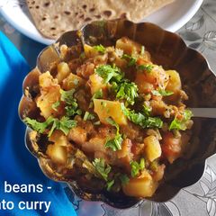 A picture of Long beans-potato curry/ Barbati-aloo sabzi.