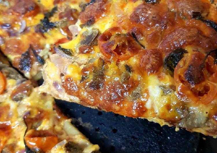 Recipe of Quick My Rustic 2 Cheese &amp; Mushroom Pizza. 🤗