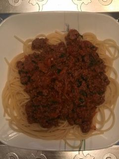 Una foto de Pasta bolognesa
