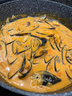 Una foto de Mejillones en salsa de curry