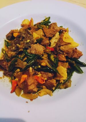Foto resep Daging dan paru cabe ijo
