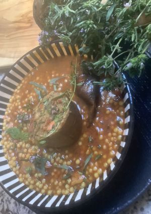 Une photo de 🥕🌶️Berkoukes 🪹oranais au 🍖osbane🍂
