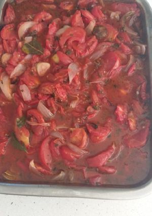 Una foto de Salsa de tomates casera para congelar