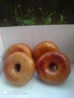 A picture of Homemade fluffy doughnuts.