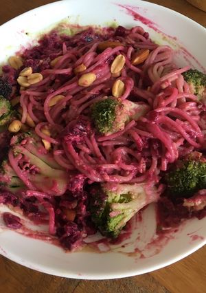 Una foto de Pasta con salsa vegana, light y saludable