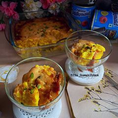 A picture of Baked Caramel Mango Halwa.