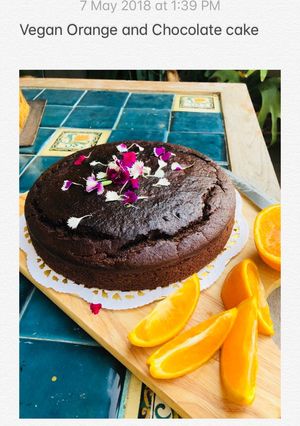 A picture of Vegan Orange and Chocolate cake.