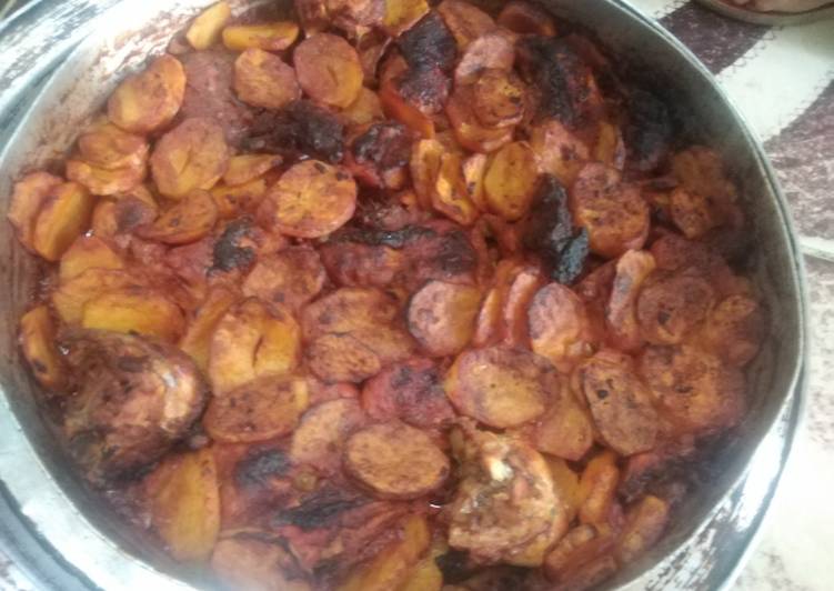 طاجن البطاطس بالفراخ في الفرن 😋