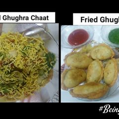 Baked Ghughra chaat & Fried Ghughra A picture of Baked Ghughra chaat & Fried Ghughra.