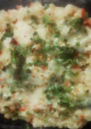 A picture of White sauce pasta.