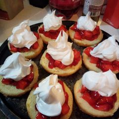 A picture of Glazed Donut Strawberry Shortcakes.