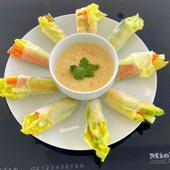 A picture of ❤️ Veggies Salad Rolls and Cream dressing Seafood ❤️.