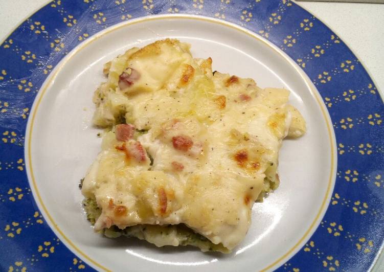 Gratin di Broccoletti patate e pancetta