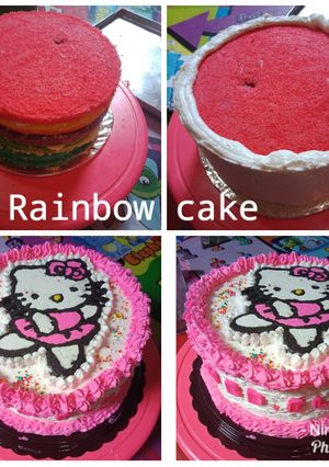 Foto resep Rainbow cake ultah 5 telur