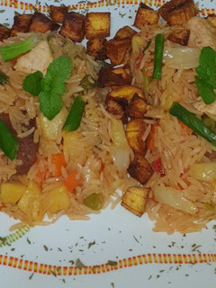 A picture of Jambalaya rice.