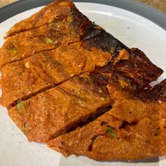 A picture of Omelette with gochujang.