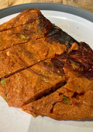 A picture of Omelette with gochujang.