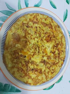 Una foto de Tortilla de calabaza con cebolla al horno