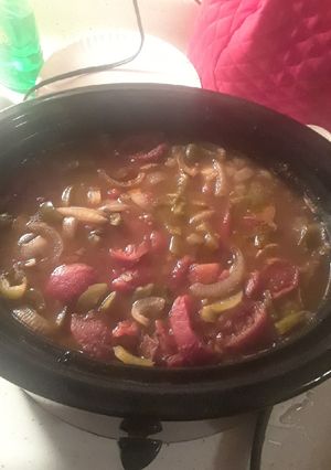 A picture of Venison Swiss Pepper Steak.