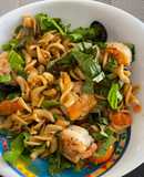 Pasta con camarones