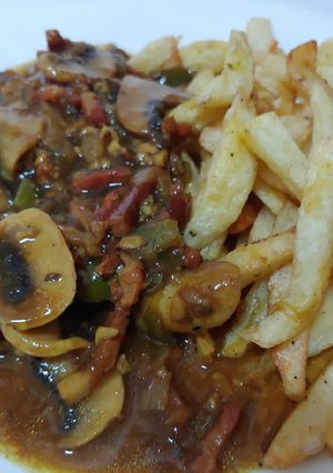 Una foto de Añejo de ternera en salsa Española
