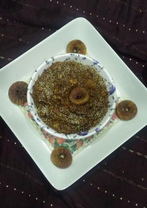 A picture of Fig walnut halwa.