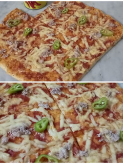 صورة لوصفة بيتزا بالتونة والجبن pizza 🍕🧀
