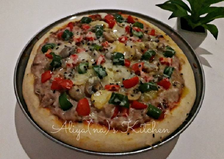 Cara Gampang Membuat Tuna and Mushroom Pizza Anti Gagal