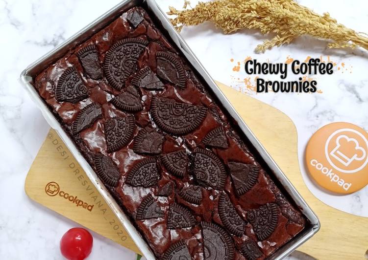 step by step Memasak Chewy Coffee Brownies Jadi, Lezat Sekali