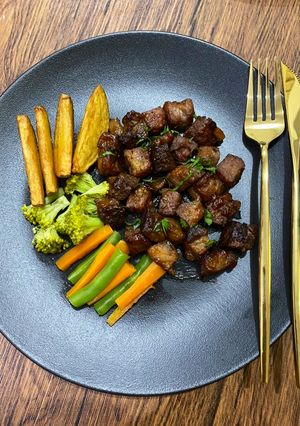 Foto resep Saikoro wagyu cube_butter steak bite