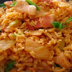 A picture of Bacon Kimchi Fried Rice (김치볶음밥).
