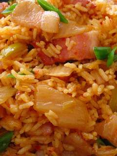 A picture of Bacon Kimchi Fried Rice (김치볶음밥).
