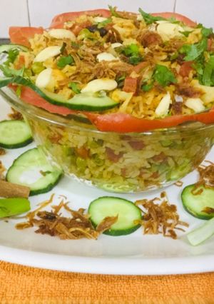 A picture of Vegetables Dum Biryani.