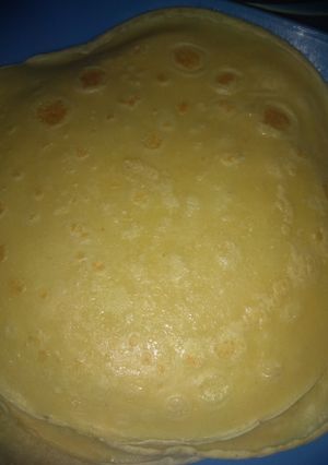 Una foto de Panqueques hechos con agua