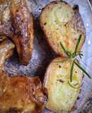Papas crocantes 🥔😘🐞🥔😍🐝🥔🐞🥔con cáscara al romero☘️❣️☘️❣️☘