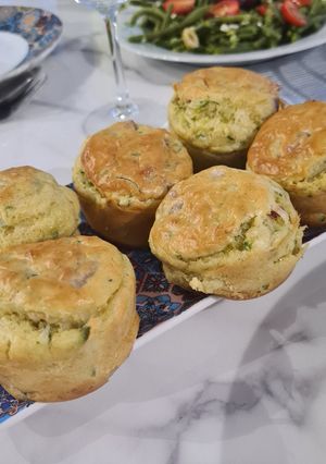 Une photo de Muffins salé : lardons et courgette