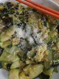 Revuelto muy sencillo de pak choi y calabacines