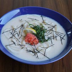A picture of White Sauce Is The Key! Copycat Tsurutontan: Creamy Mentaiko Udon Recipe.