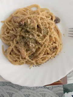 Una foto de Espaguetis a la carbonara