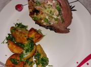 Una foto de carne mechada con panceta