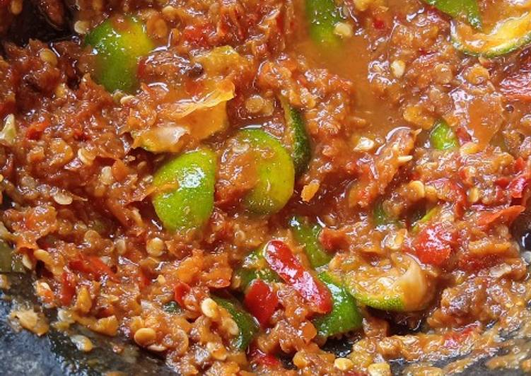 Resep Sambal terasi jeruk, Enak