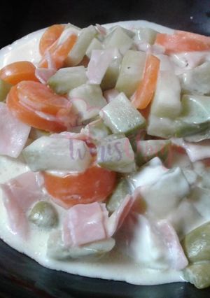 Una foto de Chayotes con crema