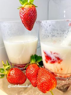 Foto resep Korean milk strawberry diet gula