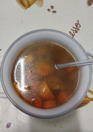 Una foto de Sopa de pollo estilo coreana (según yo)
