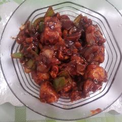 Paneer chilli A picture of Paneer chilli.