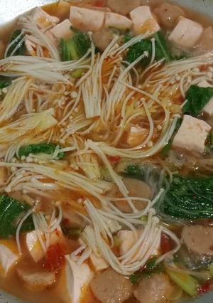 Foto resep Bihun Enoki kuah tom yam
