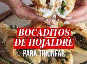 Una foto de Bocaditos de hojaldre con espárragos