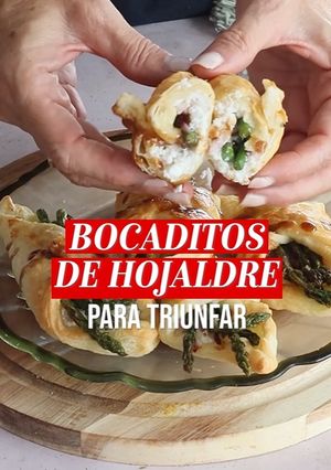 Una foto de Bocaditos de hojaldre con espárragos
